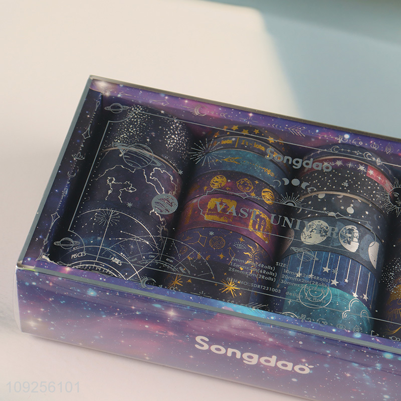 China Imports 20 Rolls Galaxy Washi Tape Set Decorative Masking Tapes for DIY Journaling