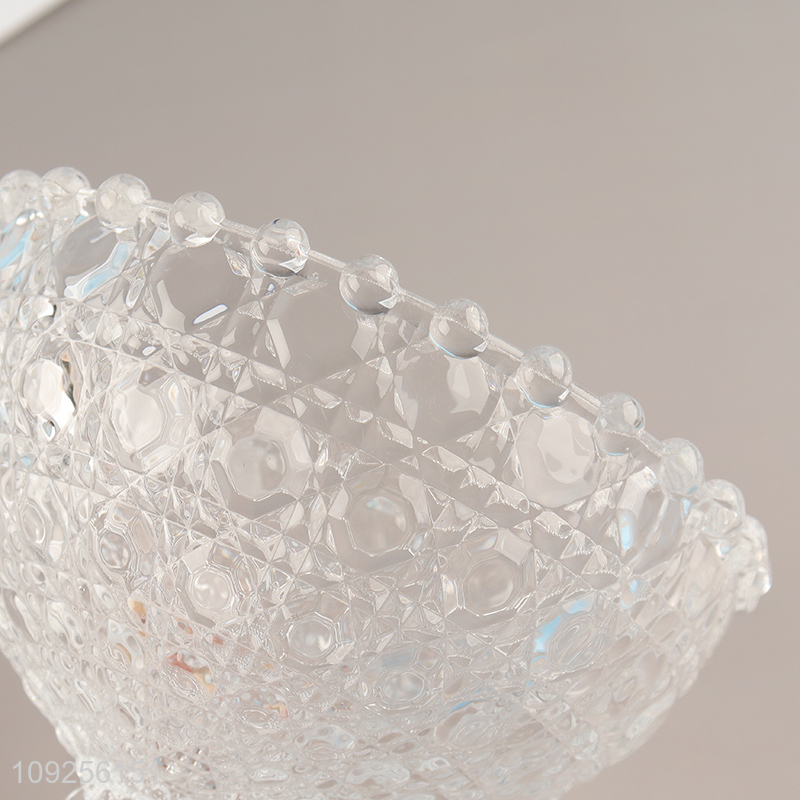 New Arrival Glass Dessert Cup Footed Glass Ice Cream Bowl for Parties