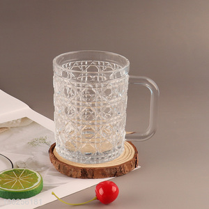 High Quality Drinking Glass Clear Water Cup Modern Glass with Handle