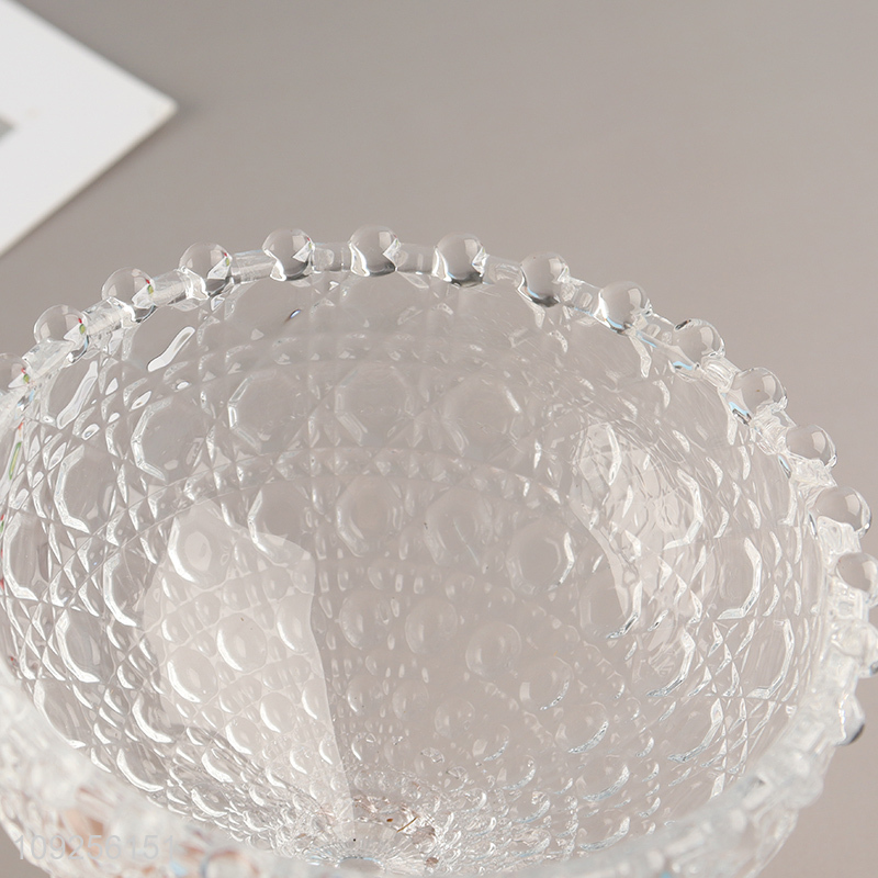 New Arrival Glass Dessert Cup Footed Glass Ice Cream Bowl for Parties