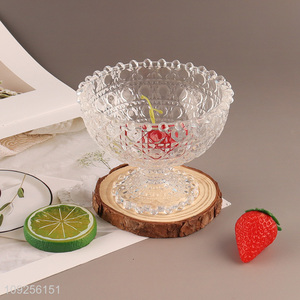 New Arrival Glass Dessert Cup Footed Glass Ice Cream Bowl for Parties
