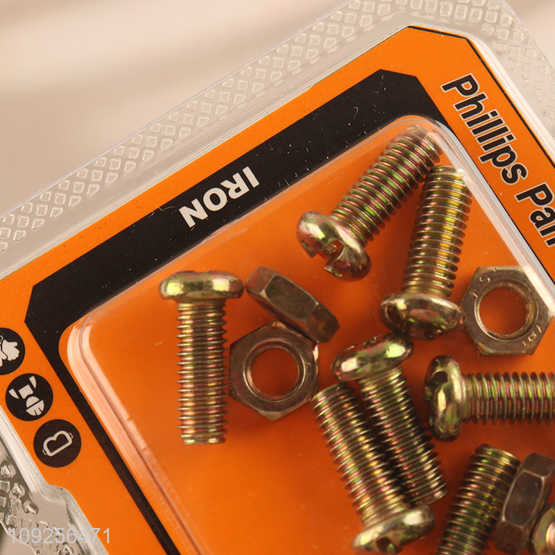 New Product 8Set M6 Screw and Nut Set Iron Screws and Nuts Set Fastener Kit