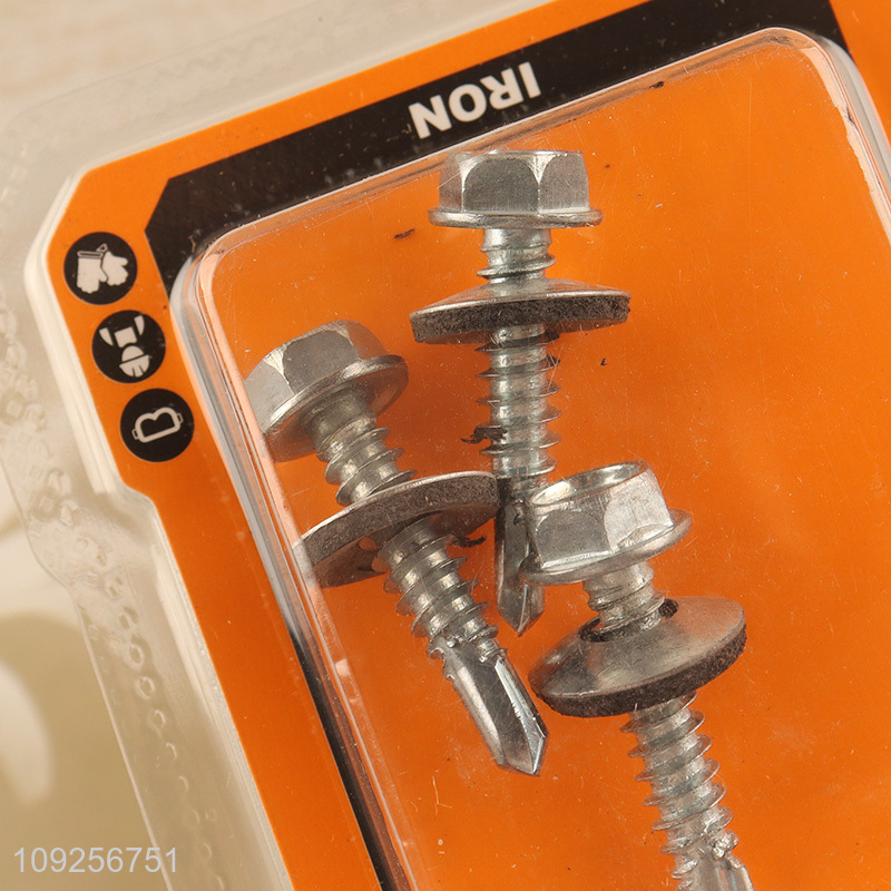 Factory Price 3 Pieces Iron Self Drilling Screws with Washer for Wood Plastic