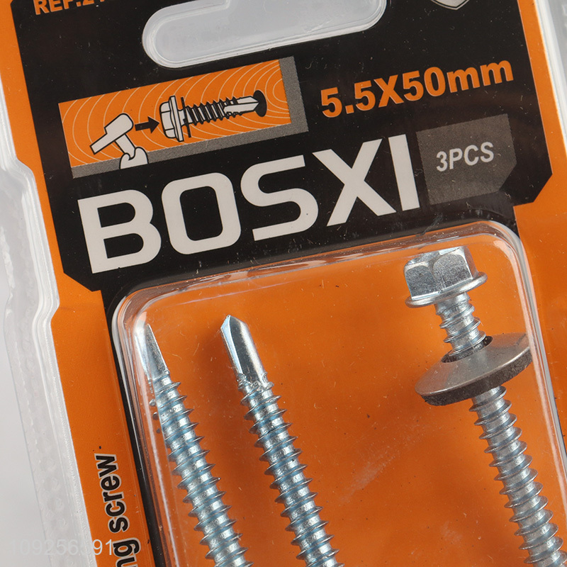 China Wholesale 3 Pieces Iron Self Drilling Screws with Washer for Wood Plastic