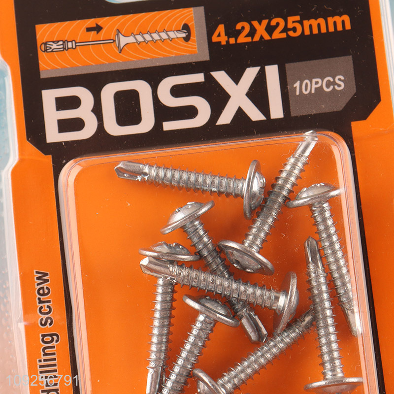 New Arrival 10 Pieces Self Drilling Screws Set Iron Self Tapping Screws Set