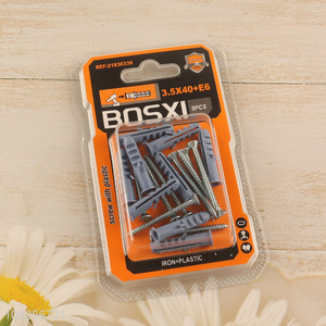 High Quality 9 Pieces Plastic Wall Anchor and Screw Set Drywall Anchor Kit