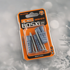 Factory Price 4 Pieces Plastic Wall Anchor and Screw Set Drywall Anchor Kit