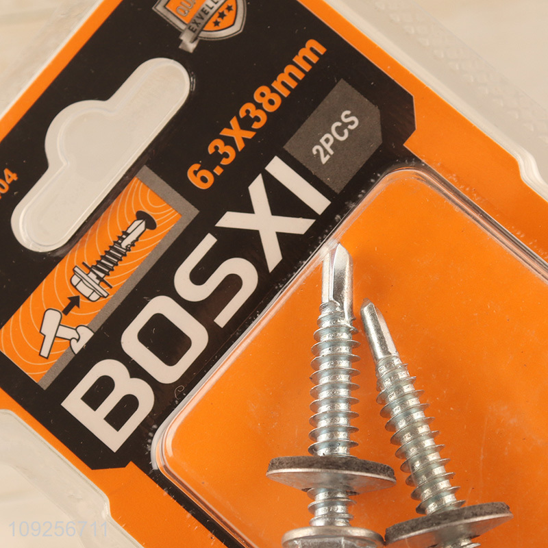 Good Quality 2 Pieces Iron Self Drilling Screws with Washer for Plastic Metal