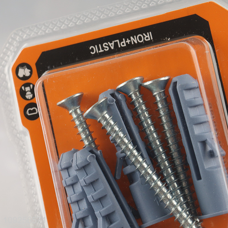 Factory Price 4 Pieces Plastic Wall Anchor and Screw Set Drywall Anchor Kit