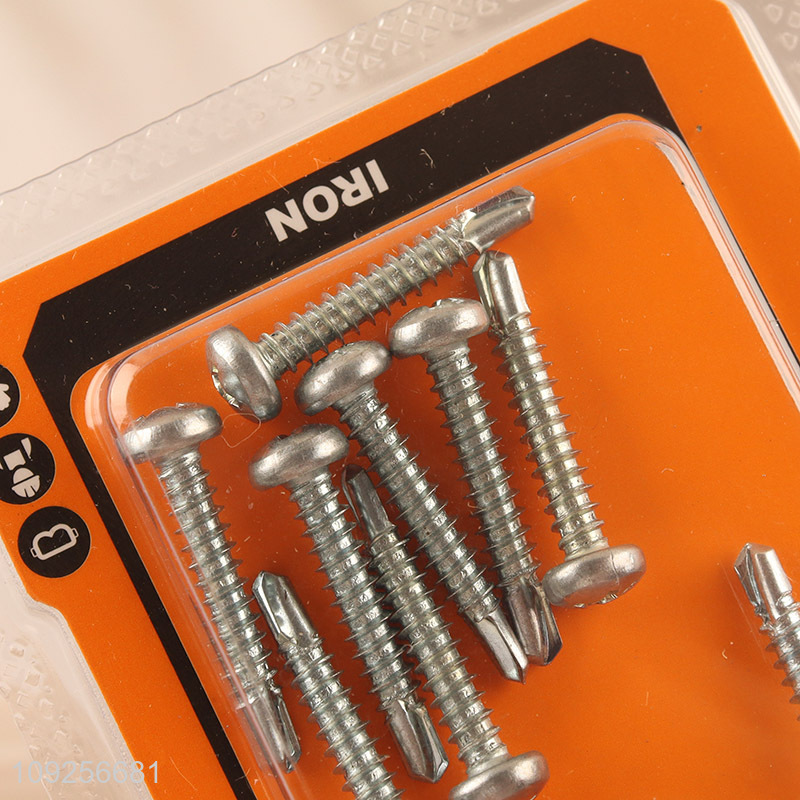 Factory Supply 10 Pieces Self Drilling Screws Set Iron Self Tapping Screws Set