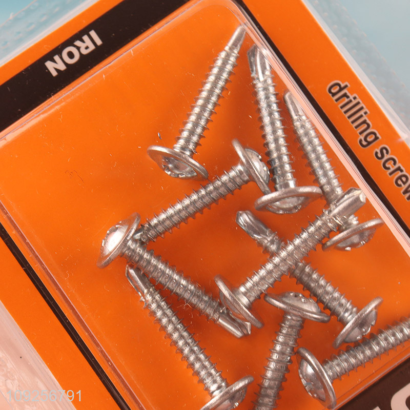 New Arrival 10 Pieces Self Drilling Screws Set Iron Self Tapping Screws Set