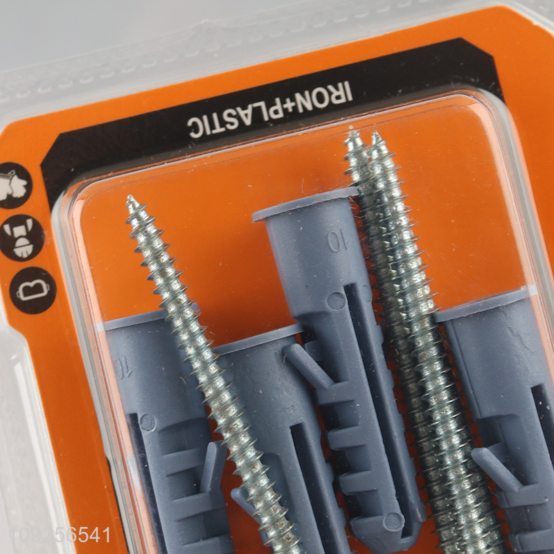 Hot Selling 4 Pieces Plastic Wall Anchor and Screw Set Drywall Anchor Kit