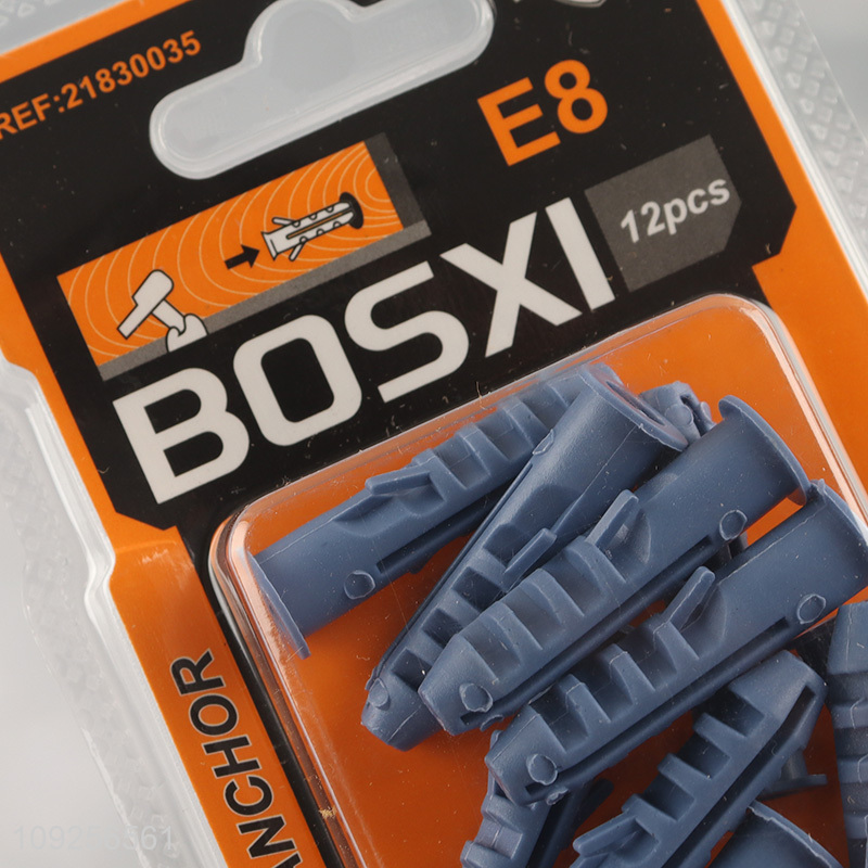 New Product 12 Pieces Plastic Wall Anchor and Screw Set Drywall Anchor Kit