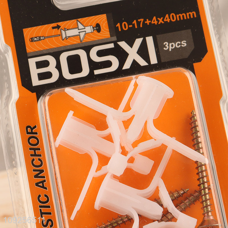 China Wholesale 3 Pieces Plastic Aircraft Expansion Anchor Bolts and Screws Set