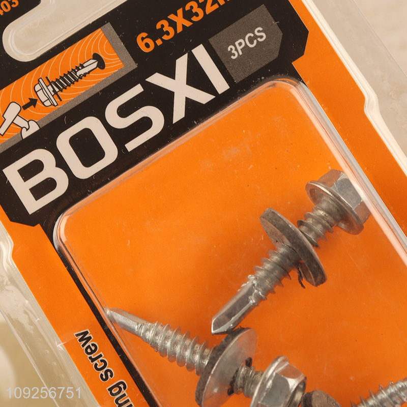 Factory Price 3 Pieces Iron Self Drilling Screws with Washer for Wood Plastic