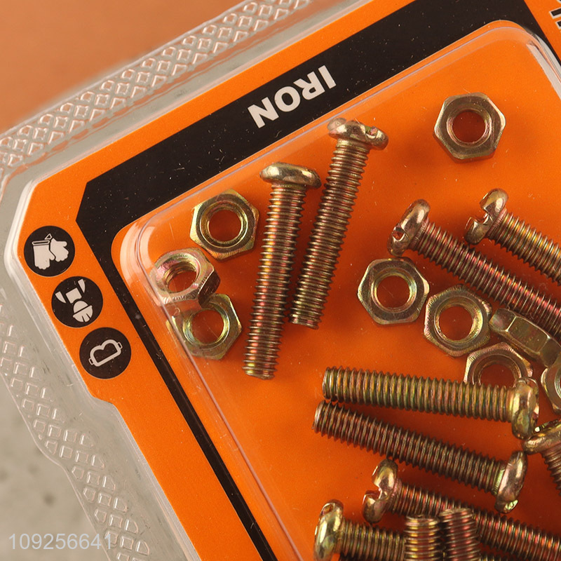 High Quality 14Set M4 Screw and Nut Set Iron Screws and Nuts Set Fastener Kit