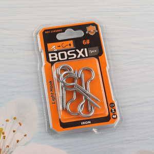 New Arrival 7 Pieces Screw Eye Pins Heavy Duty Self Tapping Screws Hooks