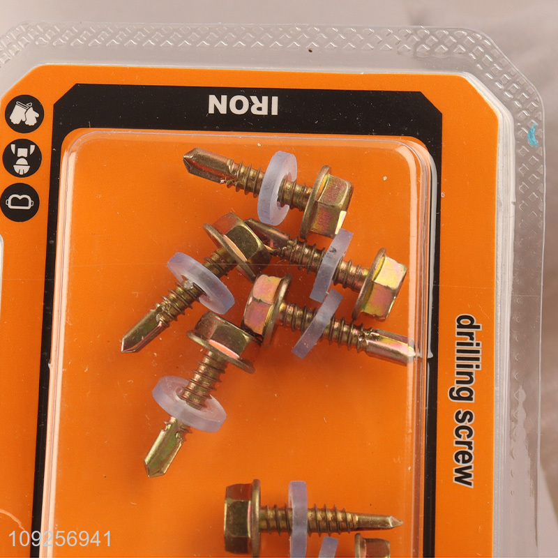 China Imports 7 Pieces Iron Self Drilling Screws with Washer for Plastic Metal