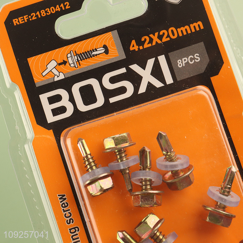 Factory Supply 8 Pieces Iron Self Drilling Screws with Washer for Wood Plastic