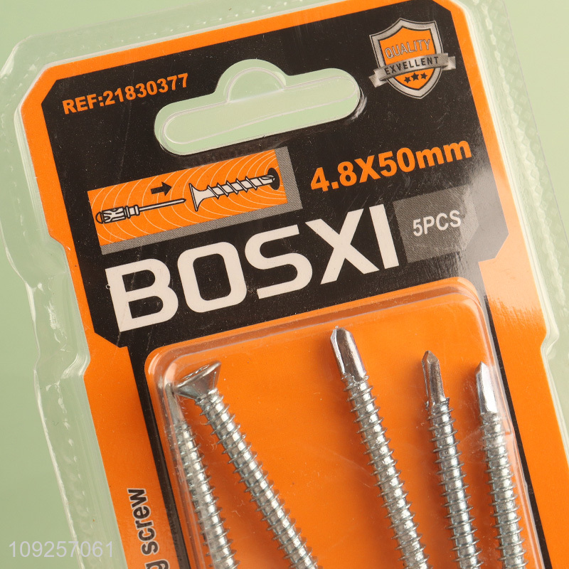 New Arrival 5 Pieces Self Drilling Screws Set Iron Self Tapping Screws Set