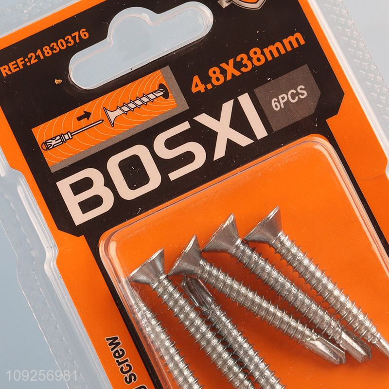 Good Quality 6 Pieces Self Drilling Screws Set Iron Self Tapping Screws Set