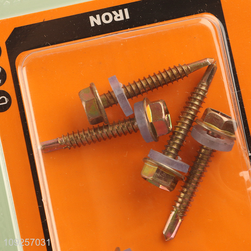 China Imports 5 Pieces Iron Self Drilling Screws with Washer for Plastic Metal