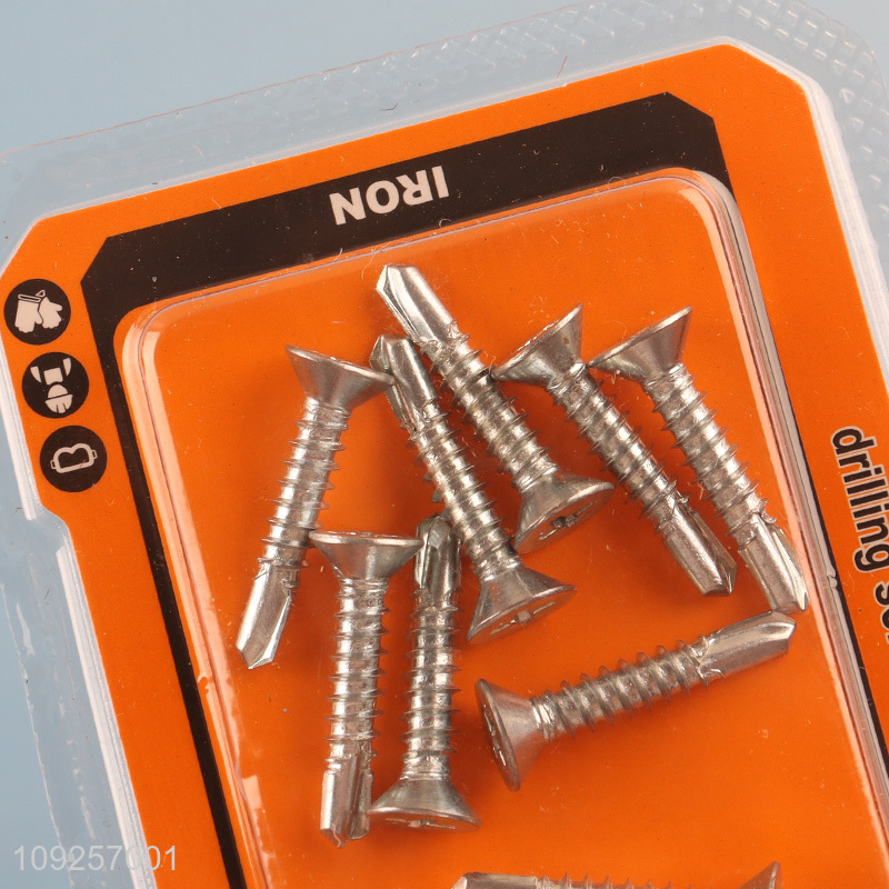 High Quality 9 Pieces Self Drilling Screws Set Iron Self Tapping Screws Set