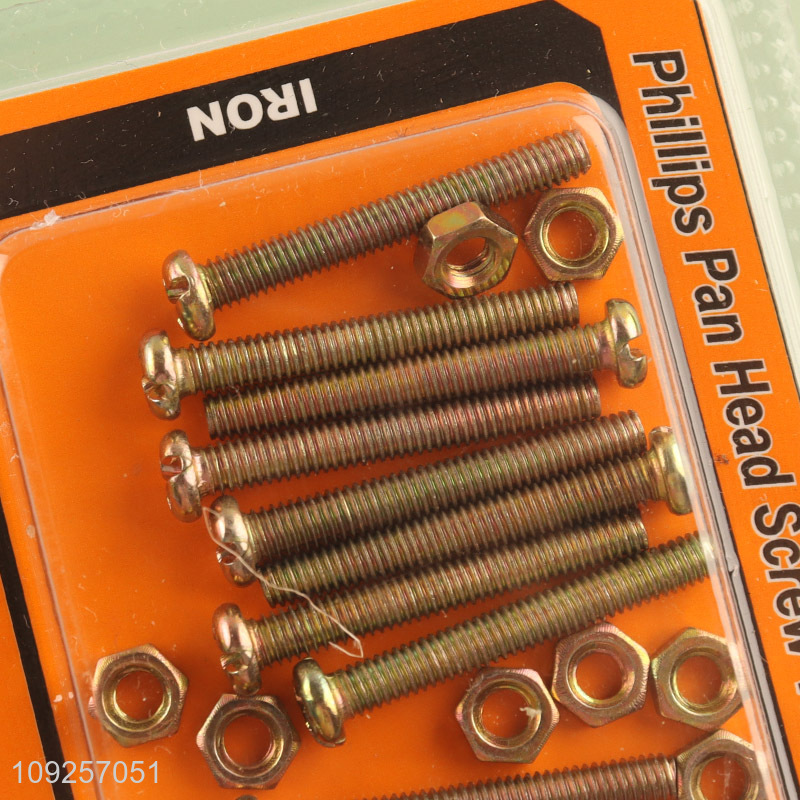 China Wholesale 10Set M4 Screw and Nut Set Iron Screws and Nuts Set Fastener Kit