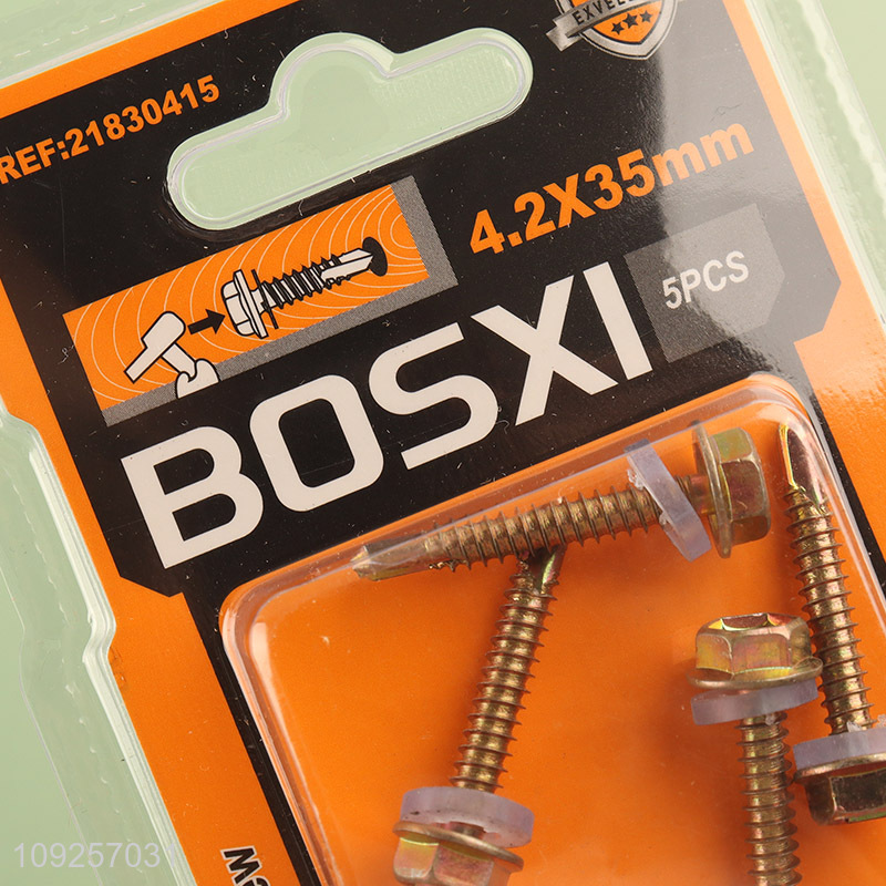 China Imports 5 Pieces Iron Self Drilling Screws with Washer for Plastic Metal