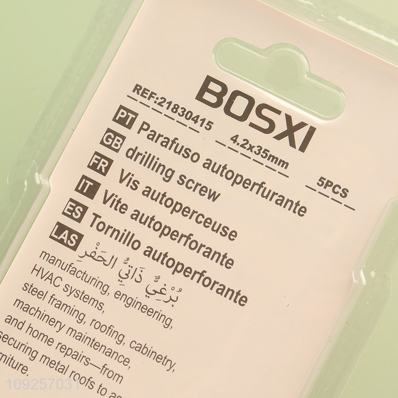 China Imports 5 Pieces Iron Self Drilling Screws with Washer for Plastic Metal