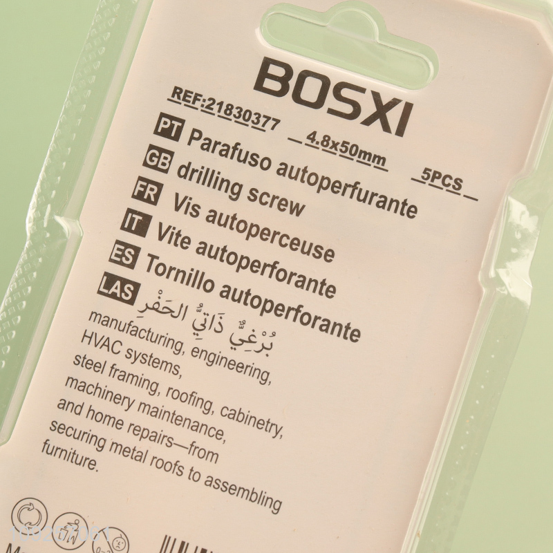 New Arrival 5 Pieces Self Drilling Screws Set Iron Self Tapping Screws Set