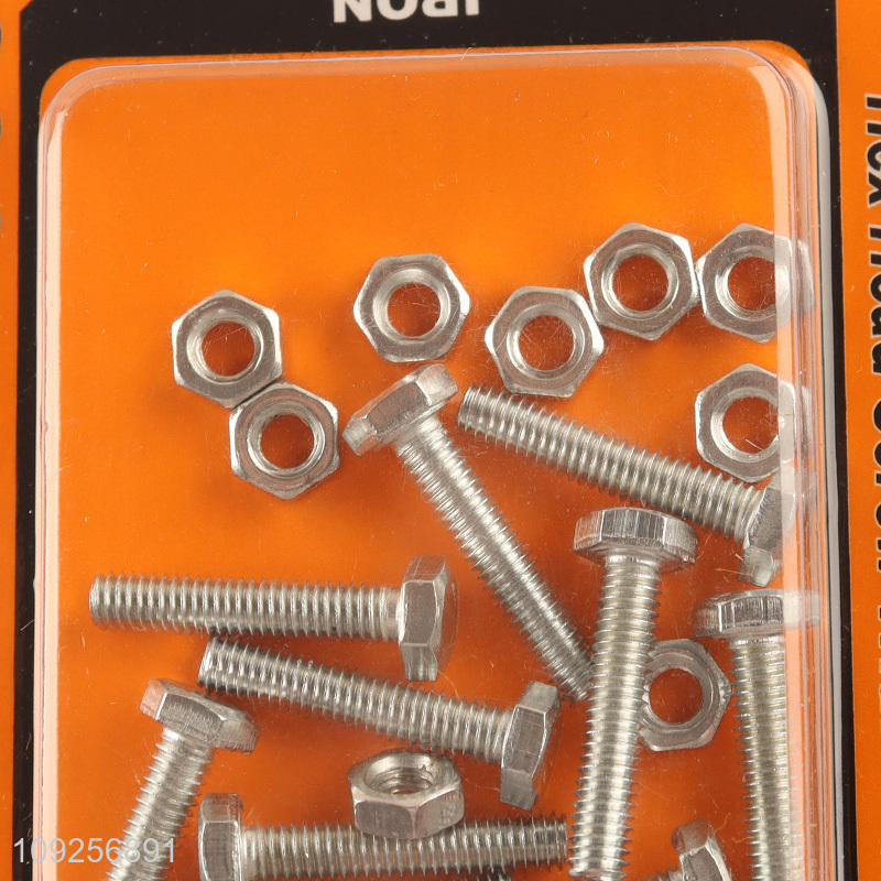 Good Quality 10Set M4 Screw and Nut Set Iron Screws and Nuts Set Fastener Kit