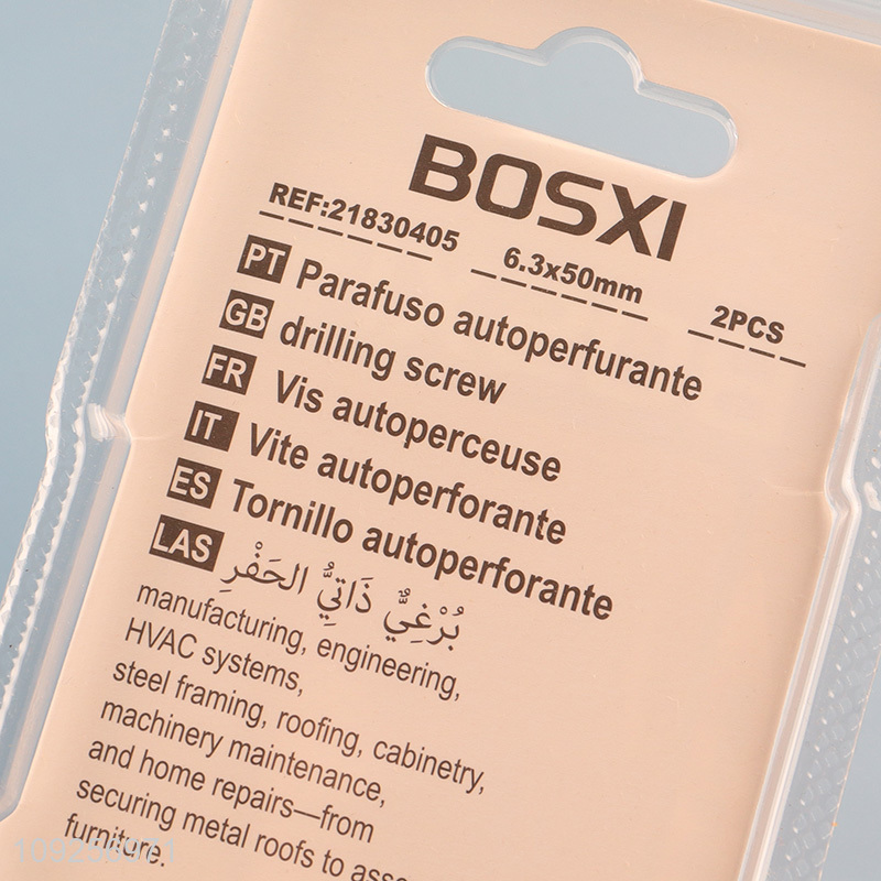 New Arrival 2 Pieces Iron Self Drilling Screws with Washer for Plastic Metal