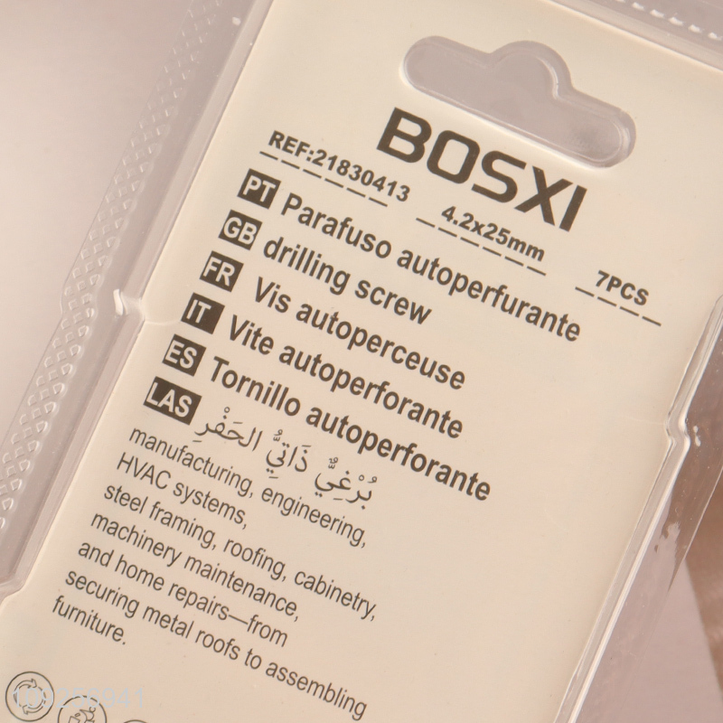 China Imports 7 Pieces Iron Self Drilling Screws with Washer for Plastic Metal