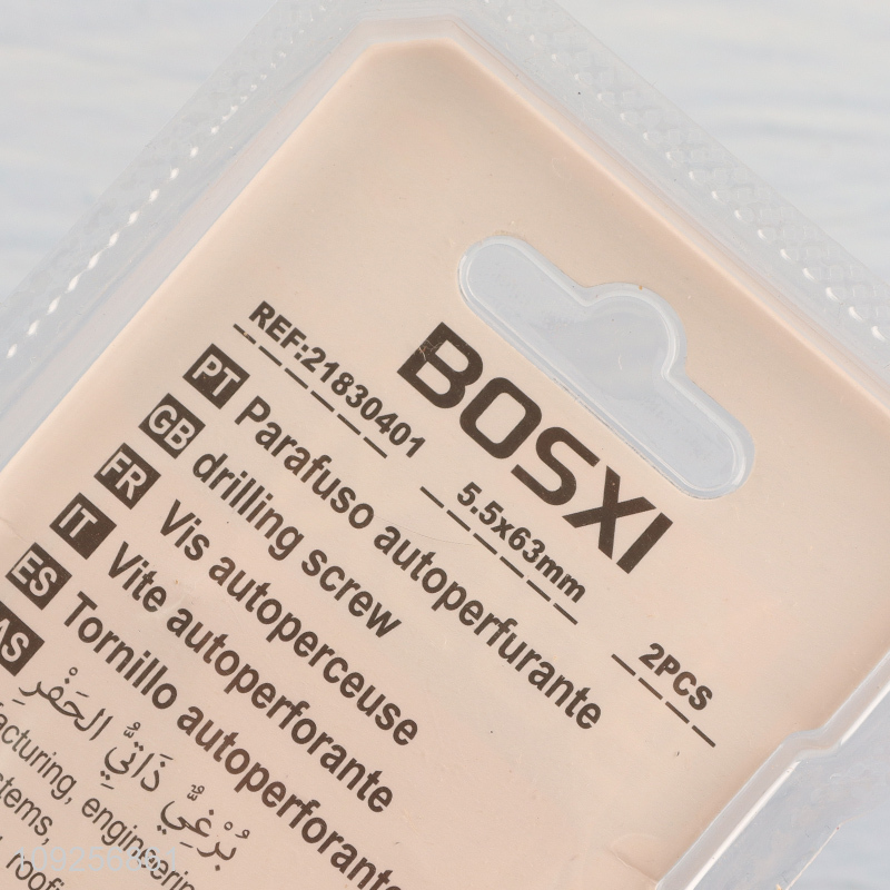 Factory Supply 2 Pieces Iron Self Drilling Screws with Washer for Plastic Metal