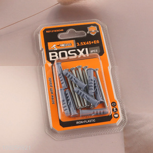 New Product 8 Pieces Plastic Wall Anchor and Screw Set Drywall Anchor Kit