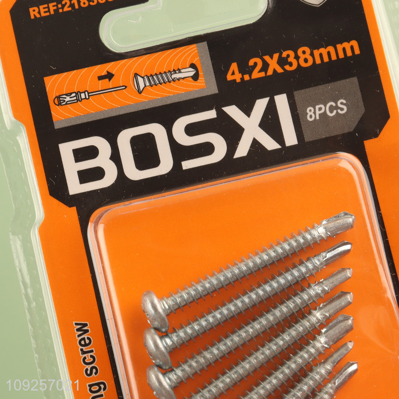 Factory Price 8 Pieces Self Drilling Screws Set Iron Self Tapping Screws Set