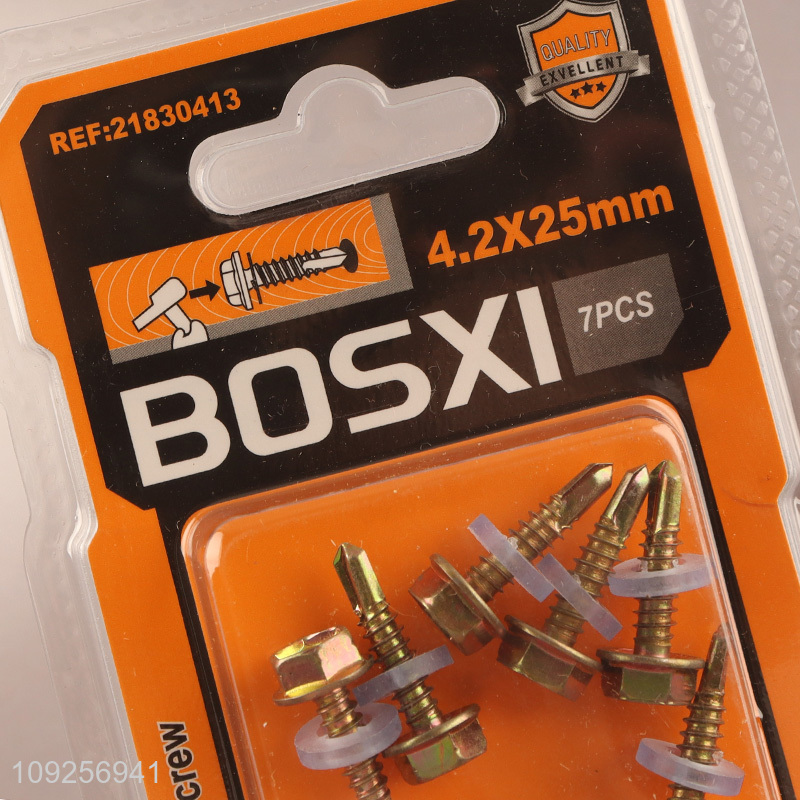 China Imports 7 Pieces Iron Self Drilling Screws with Washer for Plastic Metal