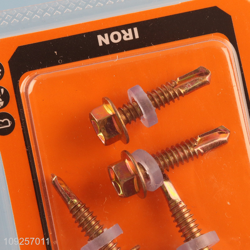 New Product 5 Pieces Iron Self Drilling Screws with Washer for Wood Plastic