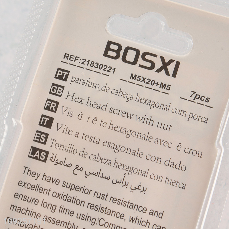 New Product 7Set M5 Screw and Nut Set Iron Screws and Nuts Set Fastener Kit