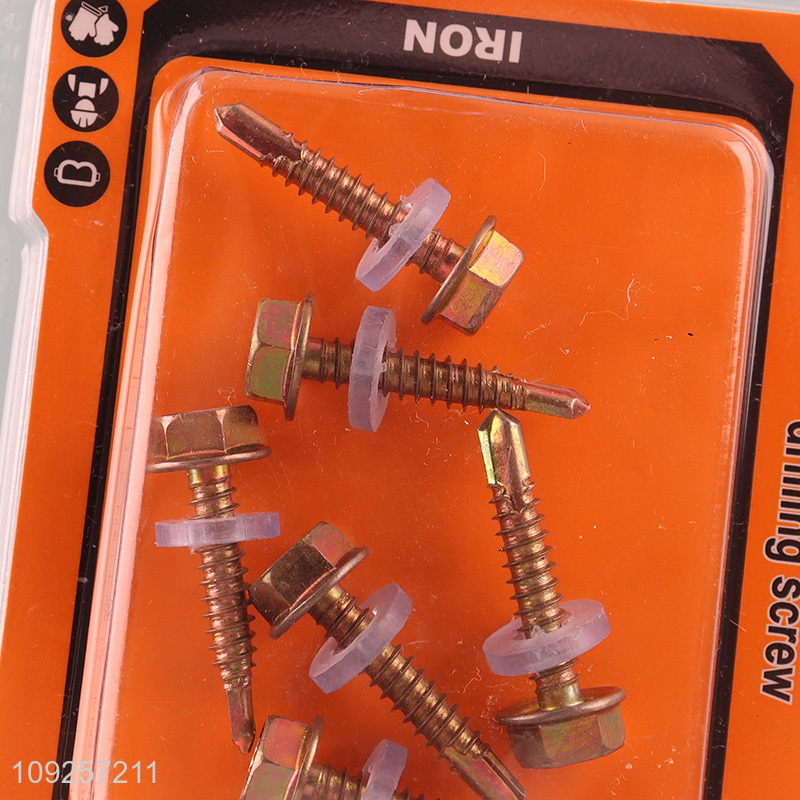 China Imports 6 Pieces Iron Self Drilling Screws with Washer for Plastic Metal