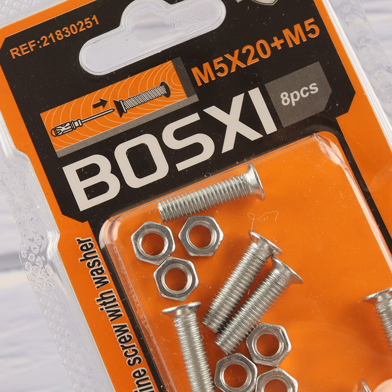High Quality 8Set M5 Screw and Nut Set Iron Screws and Nuts Set Fastener Kit