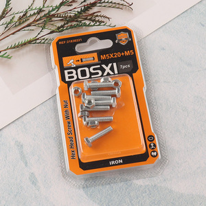 New Product 7Set M5 Screw and Nut Set Iron Screws and Nuts Set Fastener Kit