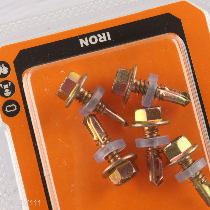 Factory Price 6 Pieces Iron Self Drilling Screws with Washer for Wood Plastic