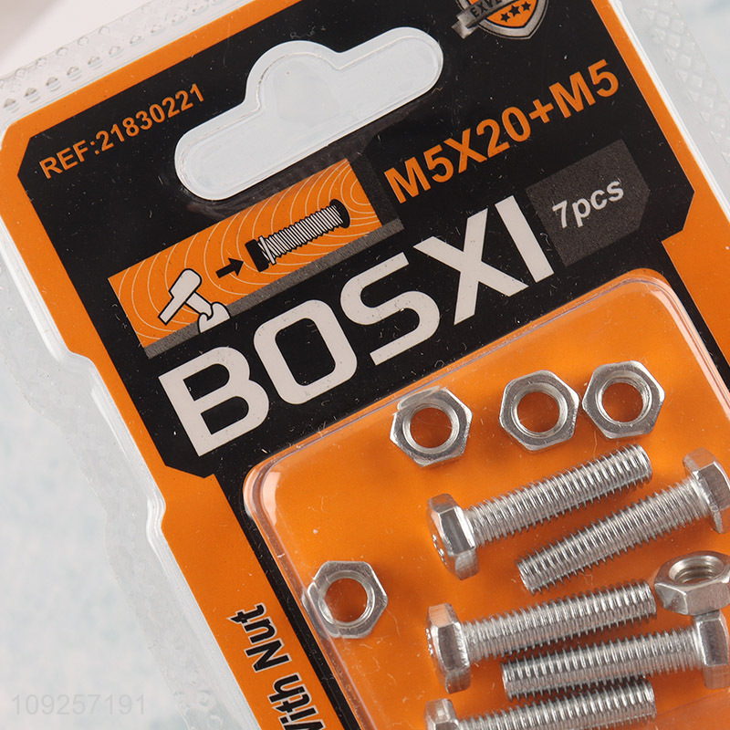 New Product 7Set M5 Screw and Nut Set Iron Screws and Nuts Set Fastener Kit