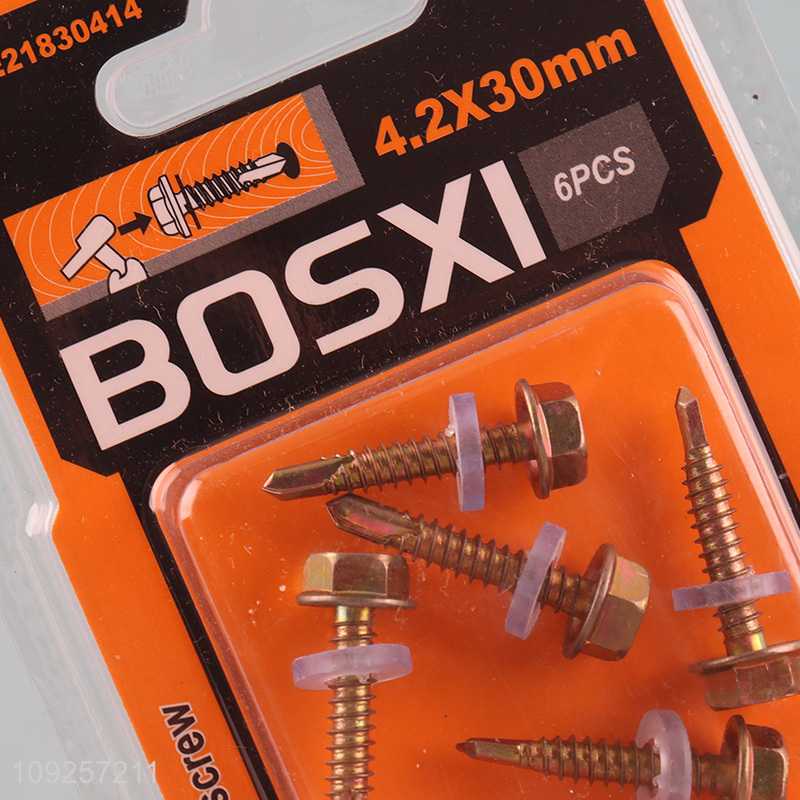 China Imports 6 Pieces Iron Self Drilling Screws with Washer for Plastic Metal