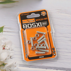 High Quality 8Set M5 Screw and Nut Set Iron Screws and Nuts Set Fastener Kit