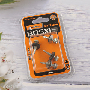 New Product 4 Pieces Iron Self Drilling Screws with Washer for Plastic Metal