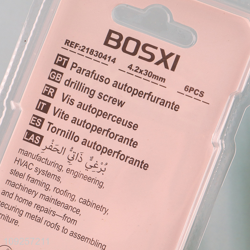 China Imports 6 Pieces Iron Self Drilling Screws with Washer for Plastic Metal