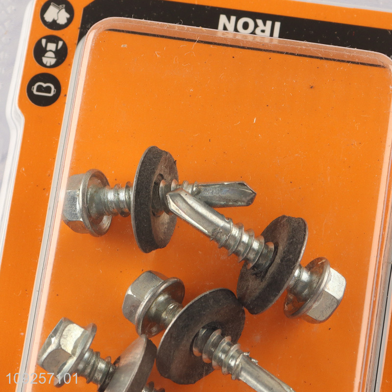 New Product 4 Pieces Iron Self Drilling Screws with Washer for Plastic Metal
